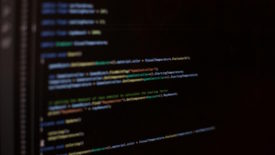 Black screen with multicolored text